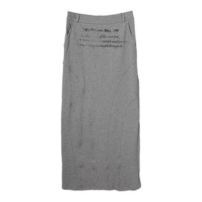 西町村屋高腰印花直筒长款半身裙