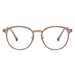 素颜茶棕近视眼镜女黄皮显白防蓝光可配度数平光镜方圆脸显瘦学生