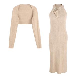 韩语琳冬季针织连衣裙女2025新款冬装法式修身显瘦气质高级感裙子