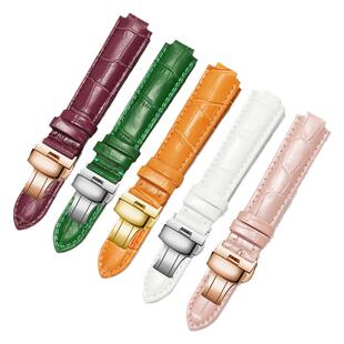 适配飞亚达心弦LA8402/8406 卡西欧SHE-3034系列凸口真皮手表带女