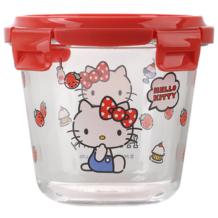 三丽鸥隔夜燕麦杯玻璃早代餐杯减脂水果沙拉碗可微波加热汤杯带盖