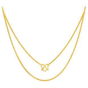 亚一黄金足金999肖邦链项链几何简约锁骨链气质时尚送礼百搭