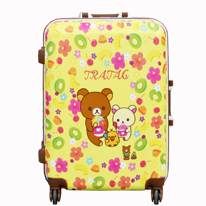 正品TRATAG爱心轻松熊花朵松弛小熊拉杆箱20/24/28寸儿童旅行箱女
