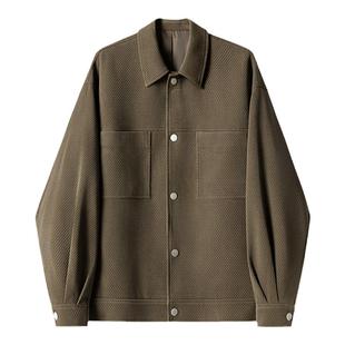 【专区3件75折】威廉福克斯斜纹肌理感休闲男士翻领弹力夹克外套