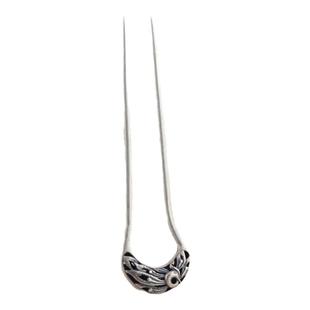 入梦S925纯银发簪子凤穿牡丹仿古u型银钗宫廷汉服古装头饰礼品女