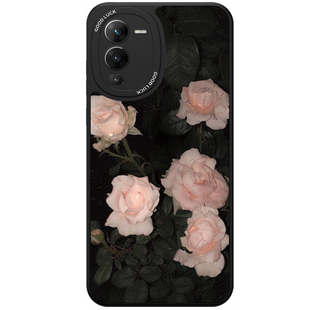 小羊皮玫瑰花vivos20手机壳简约s12pro女款s30防摔s19新款s17全包镜头s18耐脏s50promini网红s15pro黑色s16e