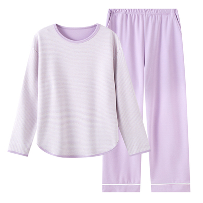 德绒男女长袖套头保暖磨毛家居服