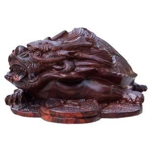 龙虫并雕斋印度小叶紫檀木龙龟 手把件摆件车饰书房文玩雕件