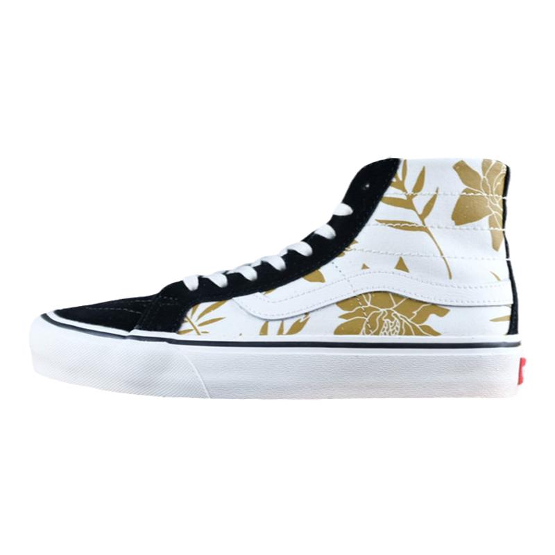 vans花卉图案高帮休闲滑板鞋