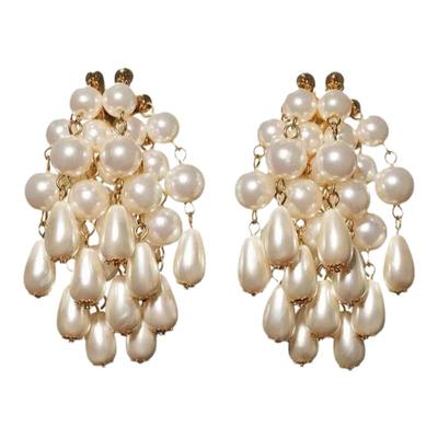 珍珠复古女流苏耳钉耳饰