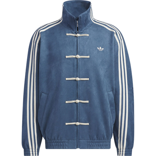 Adidas/阿迪达斯官方正品三叶草男女款新中式麂皮宽松外套JZ9927