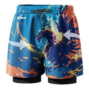 特步男士泳裤青少年游泳裤男款装备成人泡温泉泳裤泳帽泳镜三件套