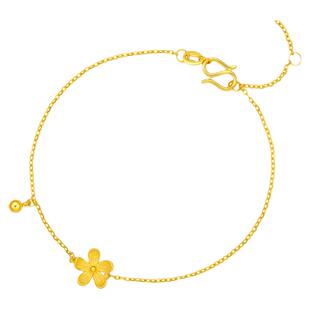 周六福小桃花黄金手链女5G无极金系列足金计价金手链送女友礼物