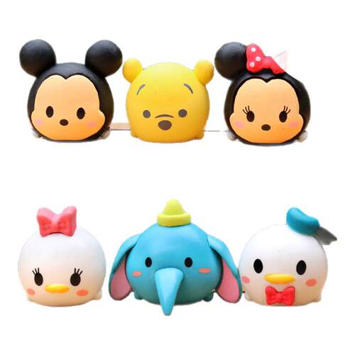 可爱米奇维尼小熊超萌豆豆公仔叠叠乐盲盒玩具汽车车载装饰品摆件