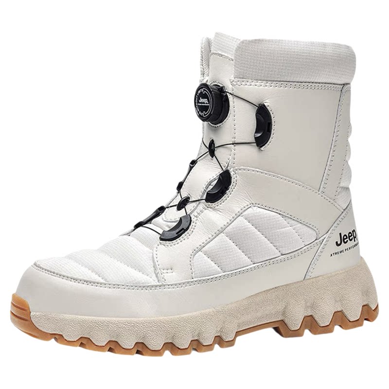 jeep冬季情侣雪地靴防水高帮棉鞋