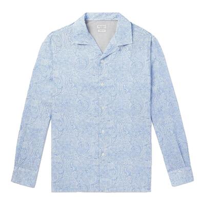 Brunello Cucinelli 职场高端男士图案满印衬衫银泰百货 301596