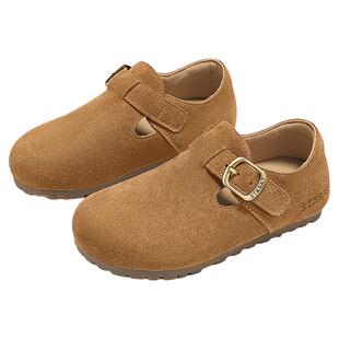 星期六儿童鞋2025新款秋季女童勃肯鞋软底豆豆鞋女孩休闲平底单鞋