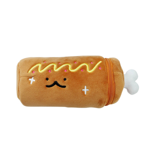 雨过山原创火腿毛绒笔袋可爱文具袋大容量学生铅笔收纳包