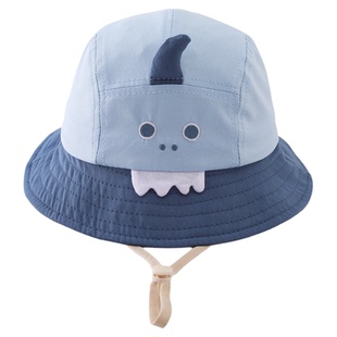儿童沙滩帽子春秋薄款防晒渔夫遮阳帽男女宝宝速干水桶盆帽夏季潮