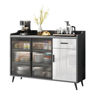 轻奢餐边柜简约多功能茶水柜收纳置物柜客厅靠墙一体玻璃储物柜子