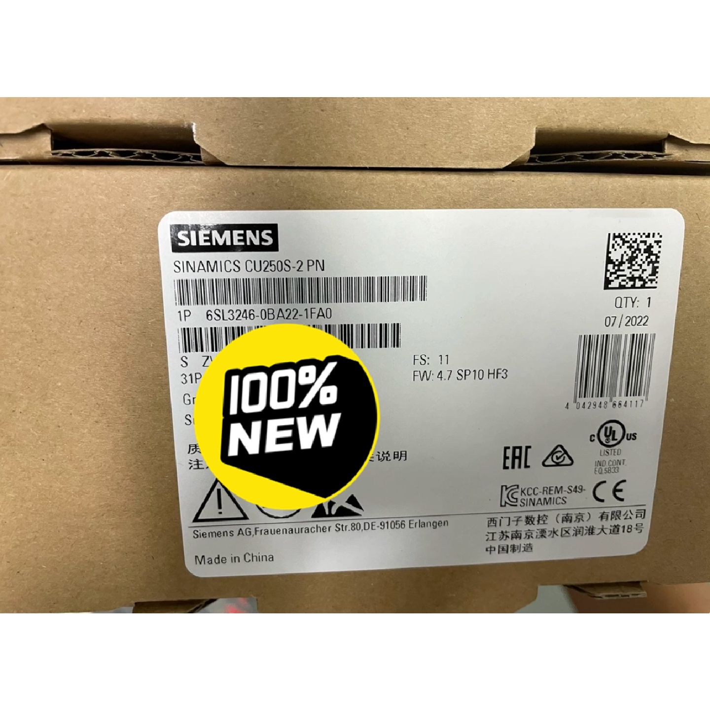 全新原装控制单元6SL32460BA221FA0
