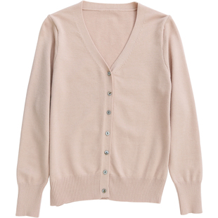 2025新款宽松大码V领外搭长袖毛衣针织开衫女秋季上衣薄款羊毛衫