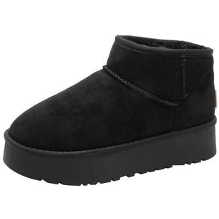 大东雪地靴女鞋冬季休闲长毛绒厚底套脚保暖圆头短靴鞋1739