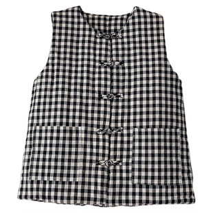 纯棉花马甲女款2025新款冬季加厚保暖背心妈妈居家外穿碎花坎肩