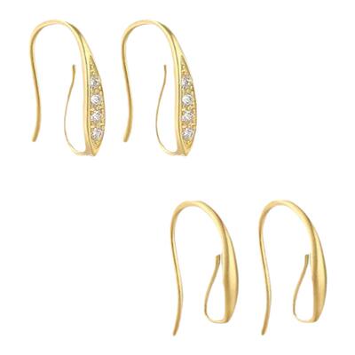 925银平安扣夹扣耳环空托孔坠diy自由挂件托配件耳钩空托耳吊耳饰