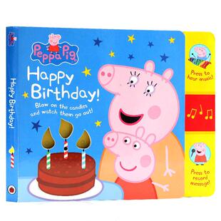 Peppa Pig小猪佩奇生日发声书 英文原版绘本 Happy Birthday Mummy Pig Recordable 粉红猪小妹英语读物 幼儿童启蒙早教纸板图画书