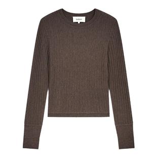 【2件8折】bash冬季纯色竖纹羊毛混纺针织衫打底内搭1H24JINI