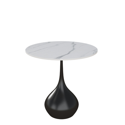 六秀现代简约岩板圆形边几