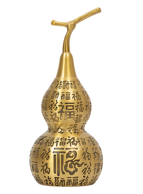 黄铜福字空心葫芦摆件镇宅招财