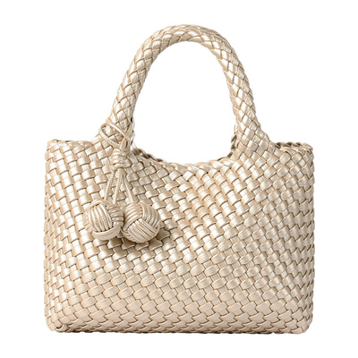 啄木鸟女包2025新款时尚单肩斜挎手提包轻奢小众编织菜篮子水桶包