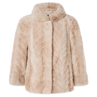 La Koradior拉珂蒂冬季新款轻奢气质貂毛皮草百搭短款毛绒外套女