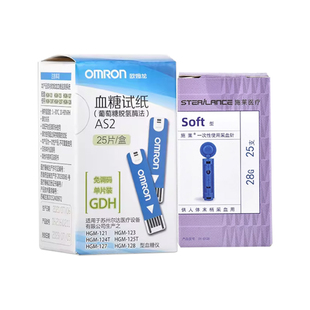 欧姆龙血糖试纸 AS2 适用121/123/124T/125T 25片 精准血糖测试仪