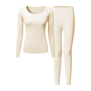 女士保暖内衣秋冬季加绒加厚秋衣秋裤贴身无痕发热圆领打底衫套装