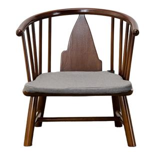 侘寂风23厘米日式实木矮椅子靠背榻榻米座椅护腰茶室矮脚和室椅