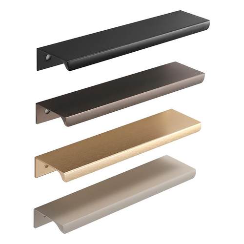 现代简约隐形拉手羊绒灰贝壳白衣橱柜门把手加长铝合金爱格同色