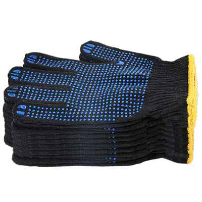 防滑耐磨加厚棉纱黑线劳保手套