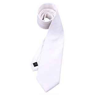 尖货纯色白色领带8.5CM男士商务正装酒会婚礼主持结婚公务员上班