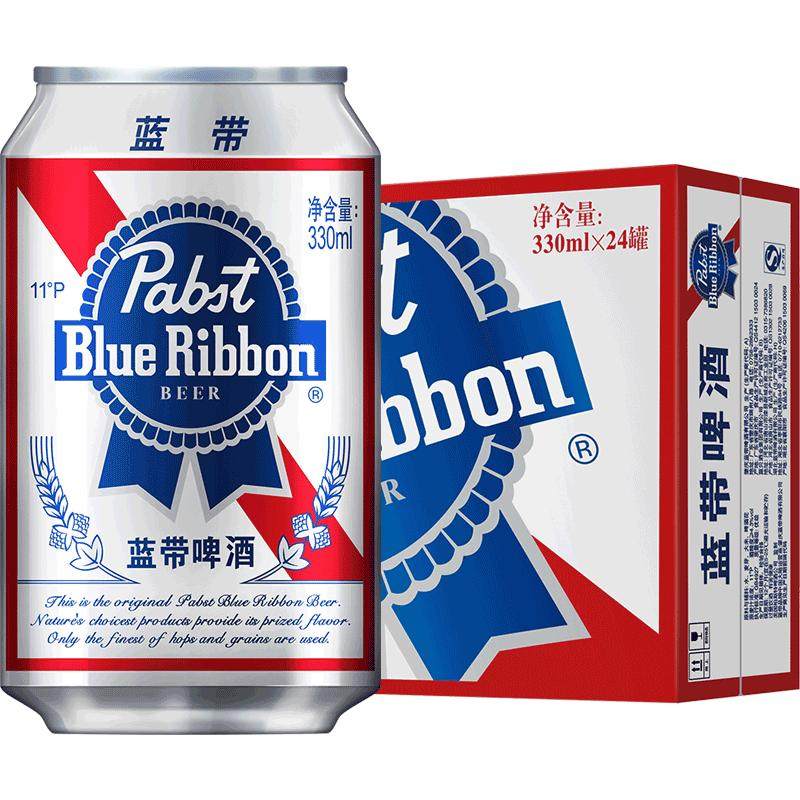Blue Ribbon蓝带啤酒经典11度330ml*24罐装整箱全球同款销售黄啤