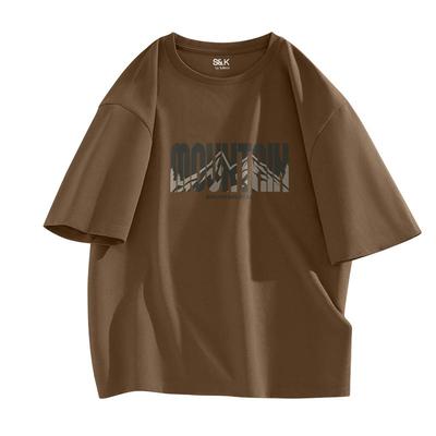 班尼路SK系列咖色美式复古男短袖