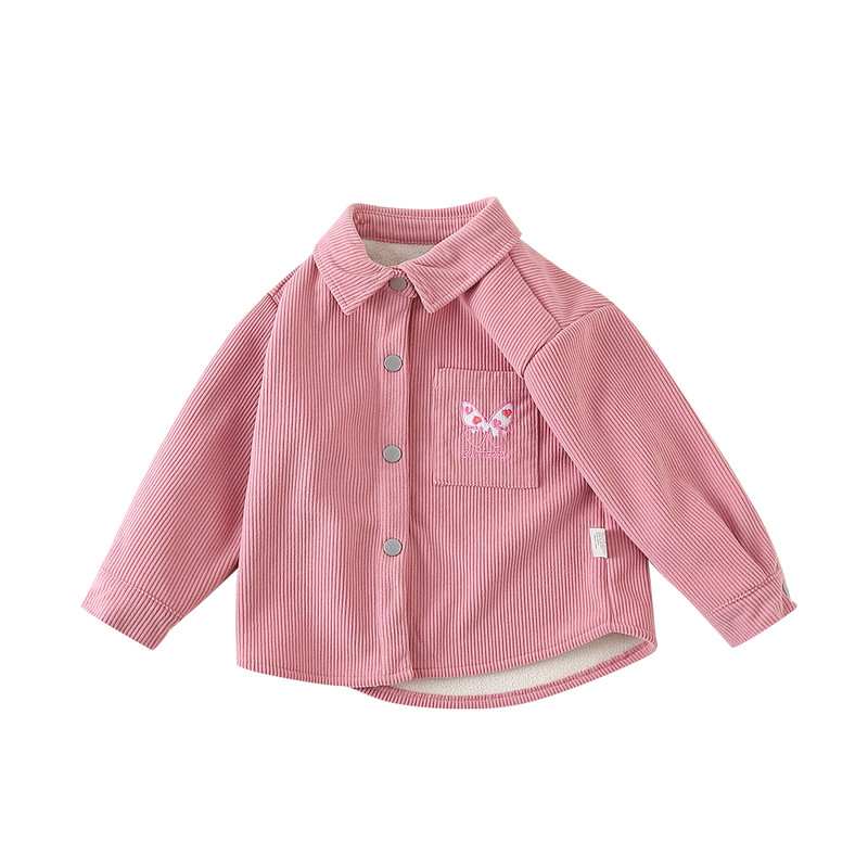 女童衬衫秋冬装新款儿童摇粒绒