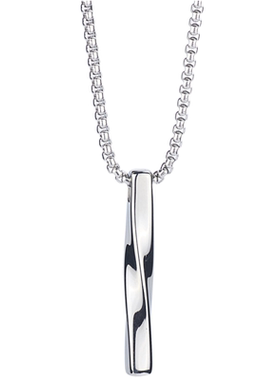 轻奢小众镜面扭曲螺旋钛钢吊坠