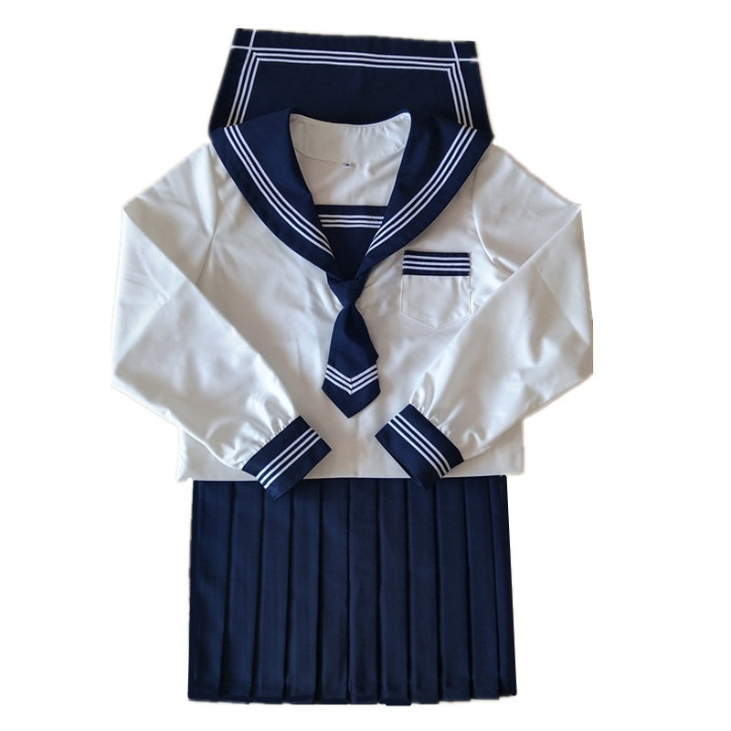 樱桃 正统 jk制服基础款 中间服长袖套装 三本线校供感优等生绀裙