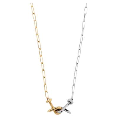 BLACKHEAD/黑头金银拼色缠绕钉子钛钢锁骨链原创设计个性高级感