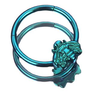 Shinma F136钛合金纯钛立体蜜蜂卡扣式鼻中隔环daith钉穿刺饰品