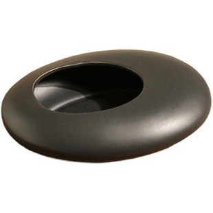 中式禅意创意烟灰缸扁形鹅卵花瓶桃花艺套装茶室客厅软装饰品摆件