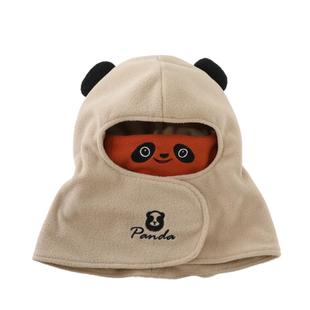 宝宝帽子冬季熊猫造型口罩一体帽男童女孩秋冬护耳婴儿毛绒防风帽